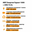 ИБП для котла Энергия Гарант 1000 + Аккумулятор 75 Ач 12 В (600Вт - 68мин) - ИБП и АКБ - ИБП для котлов - . Магазин оборудования для автономного и резервного электропитания Ekosolar.ru в Рязани